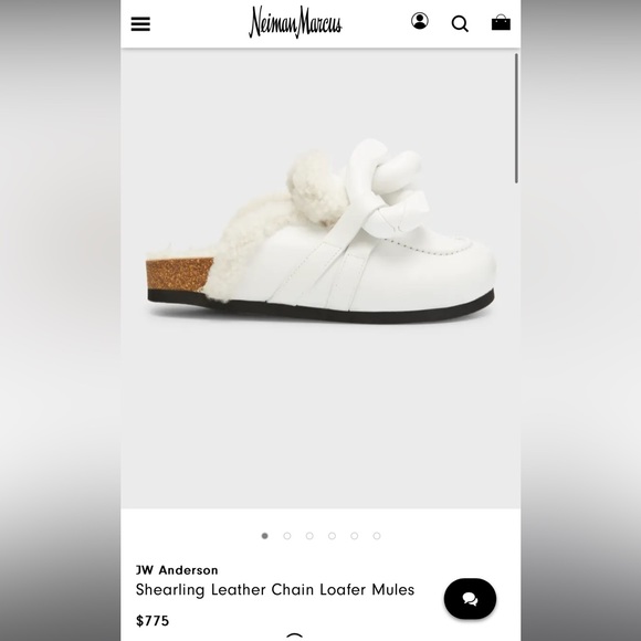 JW ANDERSON white chain link fur shearling mule sz 39 us 9 - Picture 2 of 7